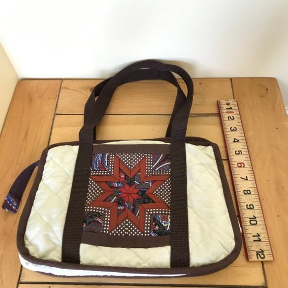 Starburst Quilted Handbag Hand Made Patchwork Organizer Purse + Sewing Pattern - Picture 14 of 16